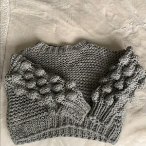 Chunky knit sweater.